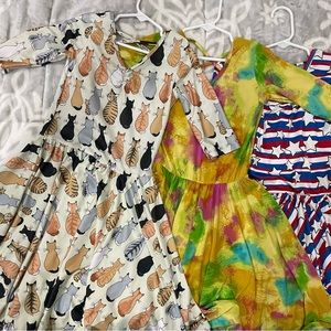 Set of 3 DotDotSmile Ballerina style size 7-inc. VINTAGE cats